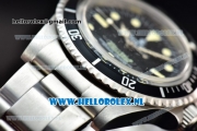 Rolex Submariner Vintage Asia 2813 Automatic Steel Case with Black Dial Yellow Dots Markers and Steel Bracelet