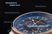 Ulysse Nardin Maxi Marine Chrono Japanese Miyota OS20 Quartz Stainless Steel Case with Blue Rubber Strap and Blue Dial