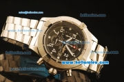 Breitling Avenger Chronograph Miyota Quartz Full Steel with Black Dial and White Numeral Markers