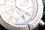 Breitling Avenger Swiss Valjoux 7750 Automatic Movement Steel Case with White Dial and Grey Numeral Markers-Small Calendar