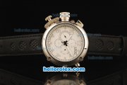 U-Boat Italo Fontana Automatic Movement Steel Case with White Dial and Black Leather Strap U-Boat Italo Fontana Automatic Movement Steel Case with White Dial and Black Leather Strap