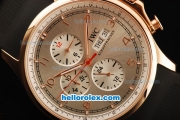 IWC Portuguese Yacht Club Automatic Movement Rose Gold Case with Rose Gold Markers and Black Rubber Strap