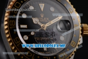 Rolex GMT-Master II Asia 2813 Automatic Steel Case with Black Dial and Grey/Black Nylon Strap Dot Markers