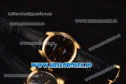 Omega De Ville Tresor Master Co-Axial Swiss ETA 2824 Automatic Yellow Gold Case with Black Leather Strap and Black Dial