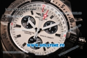 Breitling Avenger Skyland Chrono Swiss Quartz PVD Case with White Dial and Yellow/Black Nylon Strap