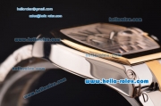 Cartier Roadster Swiss ETA 2892 Two Tone Case/Strap with Silver Dial