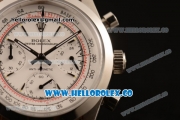 Rolex Explorer Chronograph Miyota OS20 Quartz Steel Case with White Dial and Brown Leather Strap