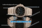 Patek Philippe Nautilus Miyota 9015 Automatic Diamonds/Steel Case with Blue Dial and Stick Markers (AAAF)