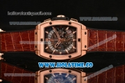 Hublot MP-06 Senna Chrono Miyota OS20 Quartz Rose Gold Case with Skeleton Dial and Stick Markers