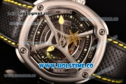 Dietrich OT-3 Miyota 82S7 Automatic Steel Case wtih Four layered Dial and Black Leather Strap - Yellow Hands