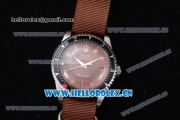 Rolex Milgauss Vintage Asia 2813 Automatic Steel Case with Brown Dial Dot Markers and Brown Nylon Strap