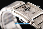 Patek Philippe Twenty-4 Swiss ETA Quartz Movement Steel Case with Diamond Dial and Diamond Strap -Lady Size