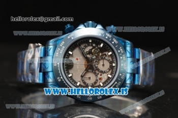 Rolex Daytona OS20 Chronograph Quartz Skeleton Dial All Blue PVD Case