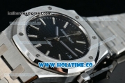 Audemars Piguet Royal Oak Swiss ETA 2824 Automatic Full Steel with Black Dial and Stick Markers - 1:1 Origianl (ZF)