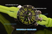 Gaga Milano Chrono 48 Miyota OS20 Quartz PVD Bezel with Black Dial and Green Numeral Markers