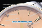 Tudor Prince Rotor Swiss ETA 2824 Automatic 18K White Gold/Rose Gold with Rose Gold Dial and Stick Markers - 1:1 Original
