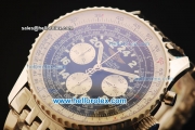 Breitling Navitimer Swiss Valjoux 7750 Automatic Steel Case with Black Dial and Steel Strap