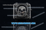 Bell & Ross BR 01 Burning Skull Asia Automatic Steel Case with Skull Dial and Black Leather Strap - 1:1 Original(AAAF)