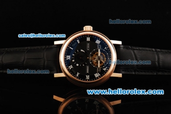 Breguet Classique Complications Swiss Tourbillon Manual Winding Movement Rose Gold Case with Black Dial and White Roman Numerals