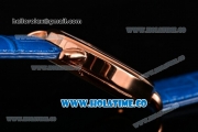 Cartier Rotonde Second Time Zone Day/Night Asia Manual Winding Steel Case with Blue Dial and White Roman Numeral Markers