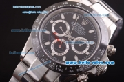 Rolex Daytona Automatic 7750 Coating Steel Case and Strap with Black Dial