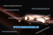 Longines Master Swiss ETA 2824 Automatic Rose Gold Case with White Dial Diamonds Markers and Brown Leather Strap (ZF)