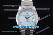 Rolex Day-Date II Swiss ETA 2836 Automatic Stainless Steel Case/Bracelet with Light Blue Dial and Stick Markers (BP)