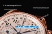 Longines Master Moonphase Chrono Swiss Valjoux 7751 Automatic Rose Gold Case with Diamonds Bezel Arabic Numeral Markers and White Dial - 1:1 Original
