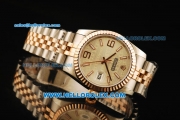 Rolex Datejust Automatic with White Dial and Rose Gold Case -Marking