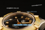 Tag Heuer Aquaracer Swiss ETA Quartz Movement Gold Bezel with Black Dial and Diamond Markers
