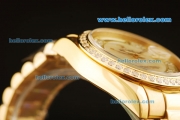 Rolex Day-Date Automatic Full Gold with Diamond Bezel and White MOP/Diamond Dial