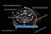 Panerai PAM 618 Luminor Submersible Flyback Asia Automatic Titanium Case with White Dot Markers Black Dial and Black Rubber Strap