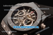 Hublot Big Bang Unico Chrono Swiss Valjoux 7750 Automatic PVD Case with Skeleton Dial and Black Rubber Strap PVD Bezel - 1:1 Original