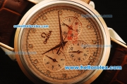 Omega De Ville Automatic Steel Case with Rose Gold Bezel and Beige Dial - Diamond Markers
