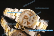 Rolex Datejust Asia 2813 Automatic Full Steel with Yellow Gold/Diamond Bezel and White MOP Dial-SS Strap