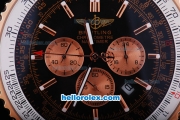 Breitling Navitimer Chronograp Quartz Working Chronograph Movement with Brown Dial