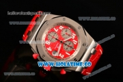 Audemars Piguet Royal Oak Offshore Rhone-Fusterie Limited Edition Swiss Valjoux 7750 Automatic Steel Case with Red Dial and White Arabic Numeral Markers (JF)