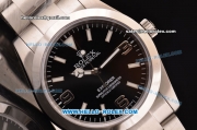 Rolex Explorer Rolex 3131 Automatic Stainless Steel Case with Stainless Steel Strap and Black Dial