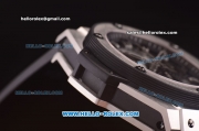 Hublot King Power F1 Swiss Valjoux 7750 Automatic Steel Case with Skeleton Dial and Black Rubber Strap