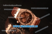 Audemars Piguet Royal Oak Chrono Rose Gold Case With Brown Dial 7750 Automatic Brown Leather 26331OR.OO.D821CR.01