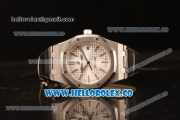 Audemars Piguet Royal Oak 41mm White Dial Automatic Clone Ap 3120 Movement Black Leather 15400ST.OO.1220ST.02 JH