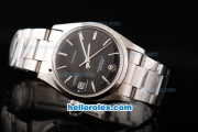 Rolex Milgauss Precision Automatic Movement Silver Case with Silver Stick Markers-Black Dial and SS Strap