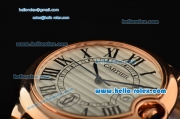 Cartier Ballon Bleu De Swiss ETA 2836 Automatic Rose Gold Case/Bezel/Strap White Dial Roman Markers