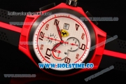 Scuderia Ferrari Lap Time Watch Chrono Miyota OS10 Quartz Red PVD Case with Black Bezel and White Dial - Arabic Numeral Markers