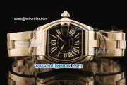 Cartier Roadster Swiss ETA 2836 Automatic Full Steel with Black Dial and White Roman Markers