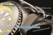 Rolex Sea-Dweller Deepsea Asia 2813 Automatic PVD Case/Strap with Black Dial and Yellow Diver Index