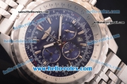 Breitling For Bentley Working Chronograph Quartz Movement with Blue Dial and SS Case-SS Strap