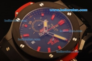 Hublot Big Bang Ayrton Senna Chronograph Miyota Quartz PVD Case with Black Dial and Black Rubber Strap-7750 Coating