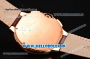 Cartier Ballon Bleu de Cartier Chronograph Quartz Rose Gold Case with White Dial and Brown Leather Strap