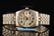 Rolex Datejust Automatic Movement ETA Coating Case with Steel Bezel and Strap-36mm